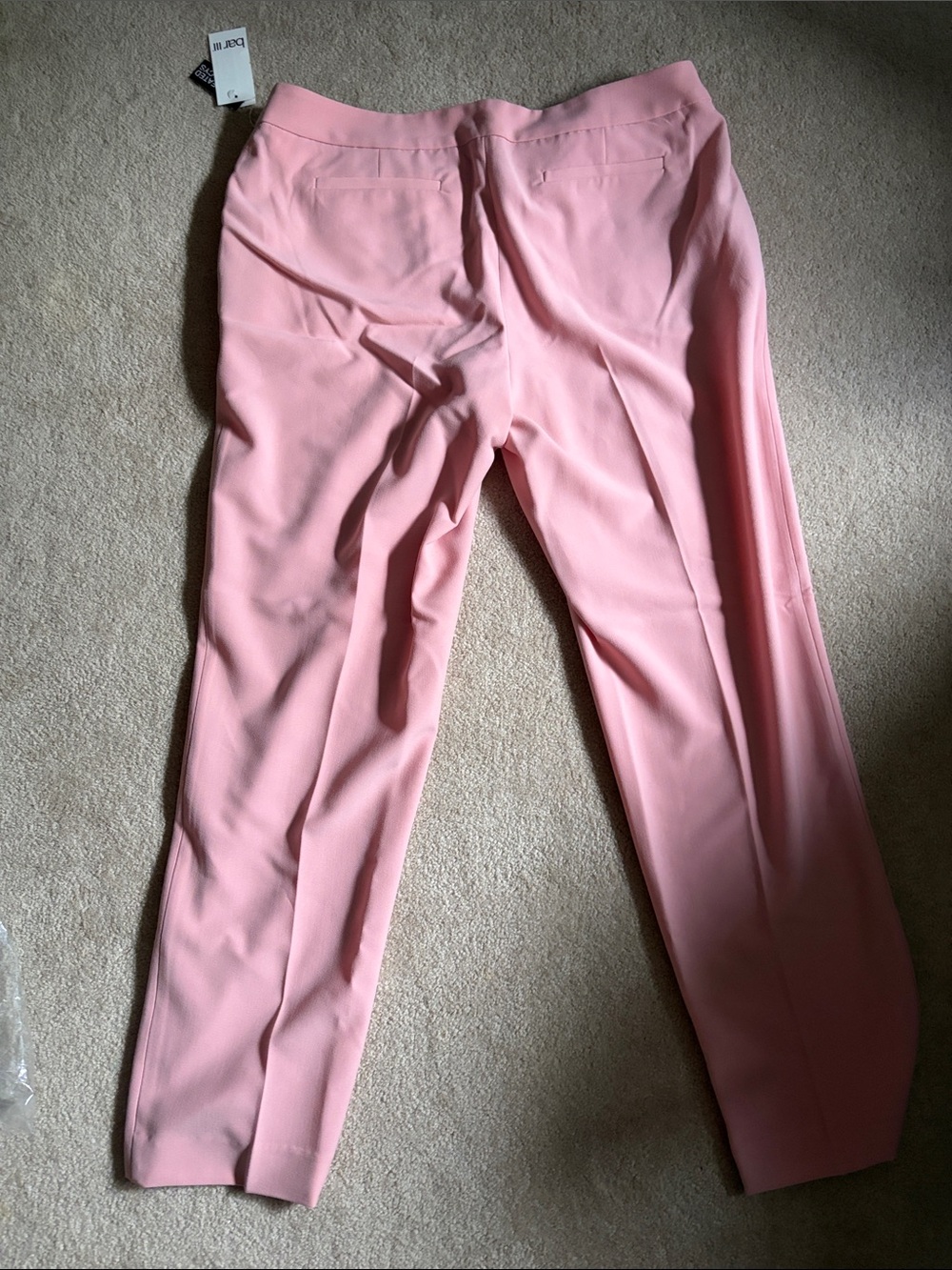 Bar III Pink Tailored bi stretch Straight-Leg Pants